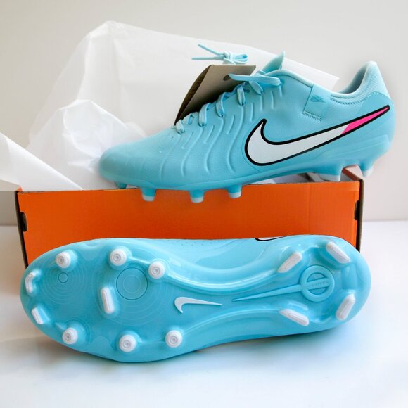 Nike Tiempo Legend 10 Academy Men\'s FG/MG Low-Top Soccer Cleats Copa/Wht Size 10 main image 5